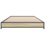 Estructura cama madera ingeniería metal roble Sonoma 75x190 cm de vidaXL, Camas y somieres - Ref: Foro24-845187, Precio: 54,3...