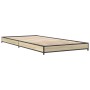 Estructura cama madera ingeniería metal roble Sonoma 75x190 cm de vidaXL, Camas y somieres - Ref: Foro24-845187, Precio: 54,3...