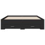 Cama con cajones madera de ingeniería negro 120x190 cm de vidaXL, Camas y somieres - Ref: Foro24-3280413, Precio: 167,66 €, D...