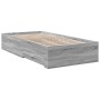 Cama con cajones madera de ingeniería gris Sonoma 75x190 cm de vidaXL, Camas y somieres - Ref: Foro24-3280445, Precio: 108,39...