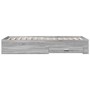 Cama con cajones madera de ingeniería gris Sonoma 75x190 cm de vidaXL, Camas y somieres - Ref: Foro24-3280445, Precio: 108,39...