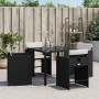 Sillas de jardín con cojines 4 unidades ratán sintético negro de vidaXL, Sillas de jardín - Ref: Foro24-4007455, Precio: 170,...