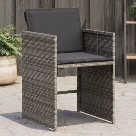 Sillones de jardín con cojines 4 uds ratán sintético gris de vidaXL, Sillas de jardín - Ref: Foro24-4007457, Precio: 192,46 €...