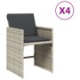 Sillones de jardín con cojines 4 uds ratán sintético gris claro de vidaXL, Sillas de jardín - Ref: Foro24-4007460, Precio: 16...