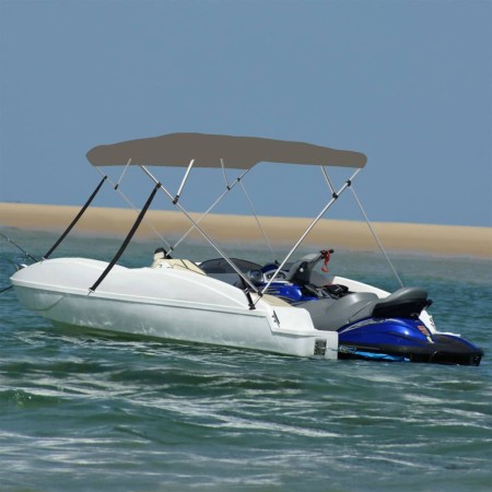 Toldo bimini de 4 arcos gris 236x228x127 cm de vidaXL, Cubiertas para almacenamiento de barcas - Ref: Foro24-94808, Precio: 1...