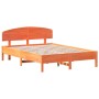 Estructura cama con cabecero madera pino marrón cera 140x200 cm de vidaXL, Camas y somieres - Ref: Foro24-3207212, Precio: 19...