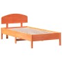 Estructura cama con cabecero madera pino marrón cera 75x190 cm de vidaXL, Camas y somieres - Ref: Foro24-3207244, Precio: 131...