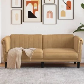Brown velvet 2-seater sofa by vidaXL, Sofas - Ref: Foro24-372584, Price: 222,72 €, Discount: %