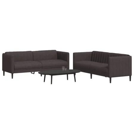 Juego de sofás 2 piezas tela marrón oscuro de vidaXL, Sofás - Ref: Foro24-3209241, Precio: 547,75 €, Descuento: %