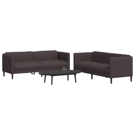 Juego de sofás 2 piezas tela marrón oscuro de vidaXL, Sofás - Ref: Foro24-3209241, Precio: 557,04 €, Descuento: %