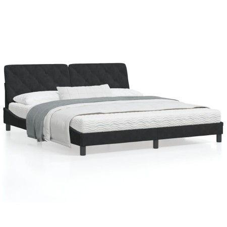 Estructura de cama con cabecero de terciopelo negro 180x200 cm de vidaXL, Camas y somieres - Ref: Foro24-3207937, Precio: 259...