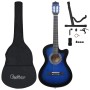 Set de guitarra clásica occidental 12 pzas 6 cuerdas azul 38" de vidaXL, Guitarras - Ref: Foro24-70135, Precio: 90,83 €, Desc...