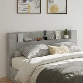 Concrete gray LED bed headboard 200x16.5x103.5 cm by vidaXL, Headboards and footboards - Ref: Foro24-839269, Price: 98,36 €, ...