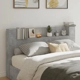 Concrete gray LED bed headboard 180x16.5x103.5 cm by vidaXL, Headboards and footboards - Ref: Foro24-839262, Price: 104,87 €,...