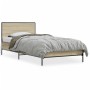 Estructura cama madera ingeniería metal roble Sonoma 90x200 cm de vidaXL, Camas y somieres - Ref: Foro24-845518, Precio: 97,8...