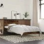 Engineered wood bed frame metal smoked oak 90x190 cm by vidaXL, Beds and slatted bases - Ref: Foro24-845564, Price: 69,61 €, ...