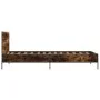 Engineered wood bed frame metal smoked oak 90x190 cm by vidaXL, Beds and slatted bases - Ref: Foro24-845564, Price: 69,61 €, ...