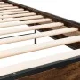 Engineered wood bed frame metal smoked oak 90x190 cm by vidaXL, Beds and slatted bases - Ref: Foro24-845564, Price: 69,61 €, ...