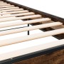Estructura cama madera ingeniería metal roble ahumado 90x190 cm de vidaXL, Camas y somieres - Ref: Foro24-845564, Precio: 78,...