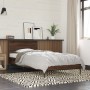 Estructura cama madera ingeniería metal marrón roble 90x190 cm de vidaXL, Camas y somieres - Ref: Foro24-845566, Precio: 80,6...