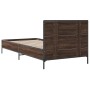 Estructura cama madera ingeniería metal marrón roble 90x190 cm de vidaXL, Camas y somieres - Ref: Foro24-845566, Precio: 80,6...
