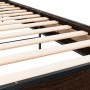 Estructura cama madera ingeniería metal marrón roble 90x190 cm de vidaXL, Camas y somieres - Ref: Foro24-845566, Precio: 80,6...
