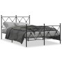 Estructura de cama con cabecero y pie metal negro 120x190 cm de vidaXL, Camas y somieres - Ref: Foro24-376517, Precio: 103,67...