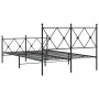 Estructura de cama con cabecero y pie metal negro 120x190 cm de vidaXL, Camas y somieres - Ref: Foro24-376517, Precio: 103,67...