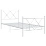 Estructura cama metal con cabecero y pie cama blanca 90x200 cm de vidaXL, Camas y somieres - Ref: Foro24-376562, Precio: 70,1...