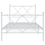 Estructura cama metal con cabecero y pie cama blanca 90x200 cm de vidaXL, Camas y somieres - Ref: Foro24-376562, Precio: 70,1...
