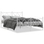 Estructura cama metal cabecero y estribo blanco 140x190 cm de vidaXL, Camas y somieres - Ref: Foro24-376569, Precio: 105,60 €...