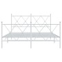 Estructura cama metal cabecero y estribo blanco 140x190 cm de vidaXL, Camas y somieres - Ref: Foro24-376569, Precio: 105,60 €...