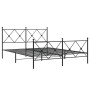 Estructura de cama cabecero y estribo metal negro 150x200 cm de vidaXL, Camas y somieres - Ref: Foro24-376522, Precio: 132,77...
