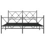 Estructura de cama cabecero y estribo metal negro 150x200 cm de vidaXL, Camas y somieres - Ref: Foro24-376522, Precio: 132,77...