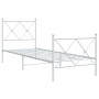 Estructura cama metal con cabecero y pie cama blanca 80x200 cm de vidaXL, Camas y somieres - Ref: Foro24-376560, Precio: 68,7...