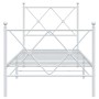 Estructura cama metal con cabecero y pie cama blanca 80x200 cm de vidaXL, Camas y somieres - Ref: Foro24-376560, Precio: 68,7...
