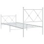 Estructura cama metal con cabecero y pie cama blanca 80x200 cm de vidaXL, Camas y somieres - Ref: Foro24-376560, Precio: 68,7...
