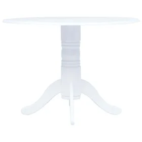 Mesa de comedor de madera maciza de caucho blanco 106 cm de vidaXL, Mesas de cocina y de comedor - Ref: Foro24-247353, Precio...