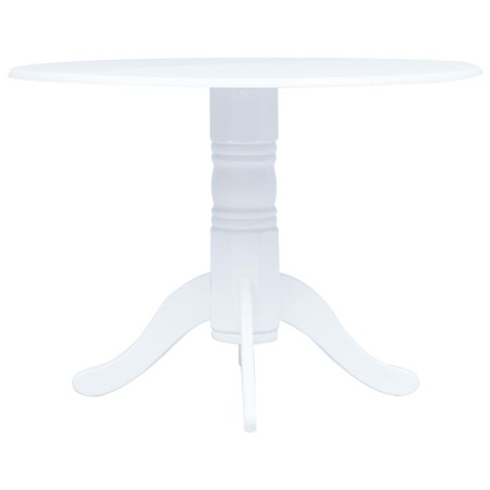 Mesa de comedor de madera maciza de caucho blanco 106 cm de vidaXL, Mesas de cocina y de comedor - Ref: Foro24-247353, Precio...