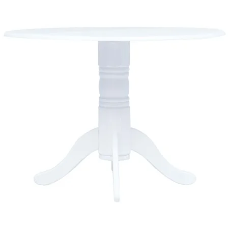 Mesa de comedor de madera maciza de caucho blanco 106 cm de vidaXL, Mesas de cocina y de comedor - Ref: Foro24-247353, Precio...