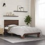 Estructura cama madera ingeniería metal roble marrón 75x190 cm de vidaXL, Camas y somieres - Ref: Foro24-845816, Precio: 97,9...