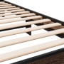 Estructura cama madera ingeniería metal roble marrón 75x190 cm de vidaXL, Camas y somieres - Ref: Foro24-845816, Precio: 97,9...