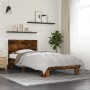 Estructura cama madera ingeniería metal roble humo 75x190 cm de vidaXL, Camas y somieres - Ref: Foro24-845814, Precio: 85,75 ...