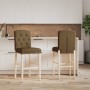 Taburetes altos 2 uds madera maciza de caucho y tela de vidaXL, Taburetes de cocina - Ref: Foro24-4006206, Precio: 117,89 €, ...