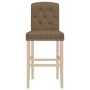 Taburetes altos 2 uds madera maciza de caucho y tela de vidaXL, Taburetes de cocina - Ref: Foro24-4006206, Precio: 117,18 €, ...
