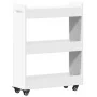 Armario con ruedas madera de ingeniería blanco 60x22x79 cm de vidaXL, Taquillas y armarios de almacenamiento - Ref: Foro24-84...