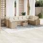 Set de sofás de jardín 11pzas con cojines ratán sintético beige en Conjuntos de jardín | Comprar online en Foru.es