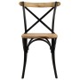 Sillas con respaldo cruzado 2 uds madera maciza de mango negro de vidaXL, Sillas de comedor - Ref: Foro24-247316, Precio: 220...