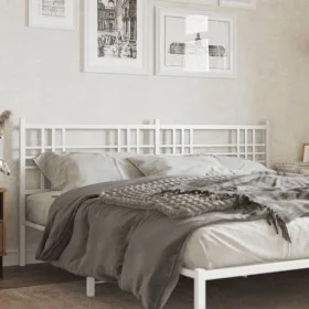 Cabecero de metal blanco 193 cm de vidaXL, Cabeceros y pies de cama - Ref: Foro24-376410, Precio: 45,64 €, Descuento: %