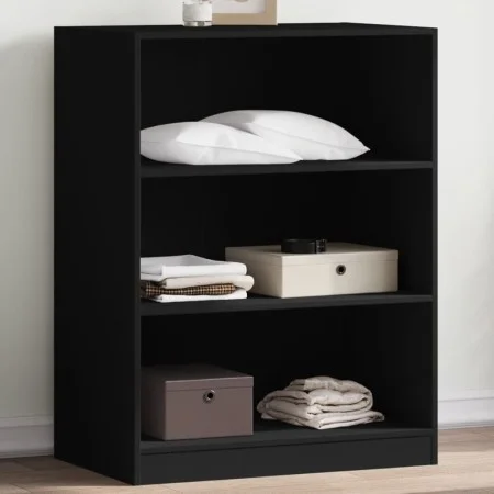 Armario de madera de ingeniería negro 77x48x102 cm de vidaXL, Organizadores de vestidores y perchas de barra - Ref: Foro24-84...